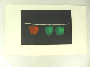 Japanischer Mezzotint Druck Tomoe Yokoi Paprika - Bild 1 von 7
