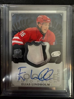 2013-14 Upper Deck The Cup - Rookie Auto Patch Elias Lindholm #178 /249  - Image 1 of 4