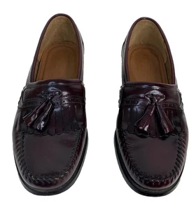 GH Bass Weejuns Shoes Mens 10.5 D  Burgundy Jeremy Tassel Kiltie Loafer Classic - Picture 1 of 12