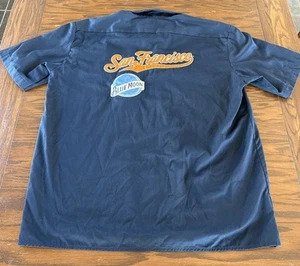 Blue Moon Beer x Dickies x San Francisco Button Up Work Shirt - XL - Navy Blue - Picture 1 of 5