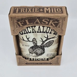 Jackalope flask - 8oz Stainless Steel by Trixie & Milo - Picture 1 of 4