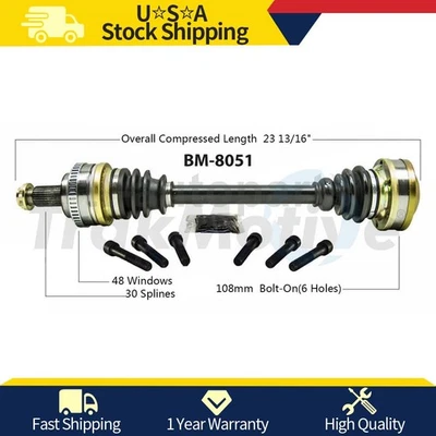 Rear Passenger Side Right CV Axle Joint For BMW M3 1999 1998 1997 1996 1995 - Image 1 of 2