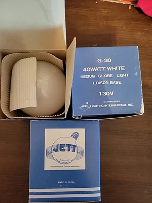 3 X JETT 40G25WH2 40W G30 Globe 120V Standard Base Light Bulb White - Image 1 of 4