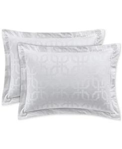 Hotel Collection Fresco White Jacquard 525TC Egyptian 2-Pc. European Sham Set - Picture 1 of 3