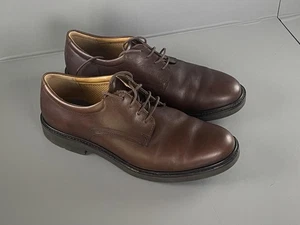 ECCO Shoes Mens Size 10-10.5 Brown Leather Derby Plain Toe Dress Comfort EU 44 - Picture 1 of 17
