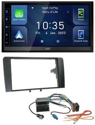 JVC DAB Bluetooth MP3 USB 2DIN Autoradio für Audi A3 03-12 8P Quadlock - Bild 1 von 4