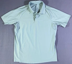 Lululemon Polo Shirt Mens Green Casual Preppy Golf Performance Collared Snap - Picture 1 of 9