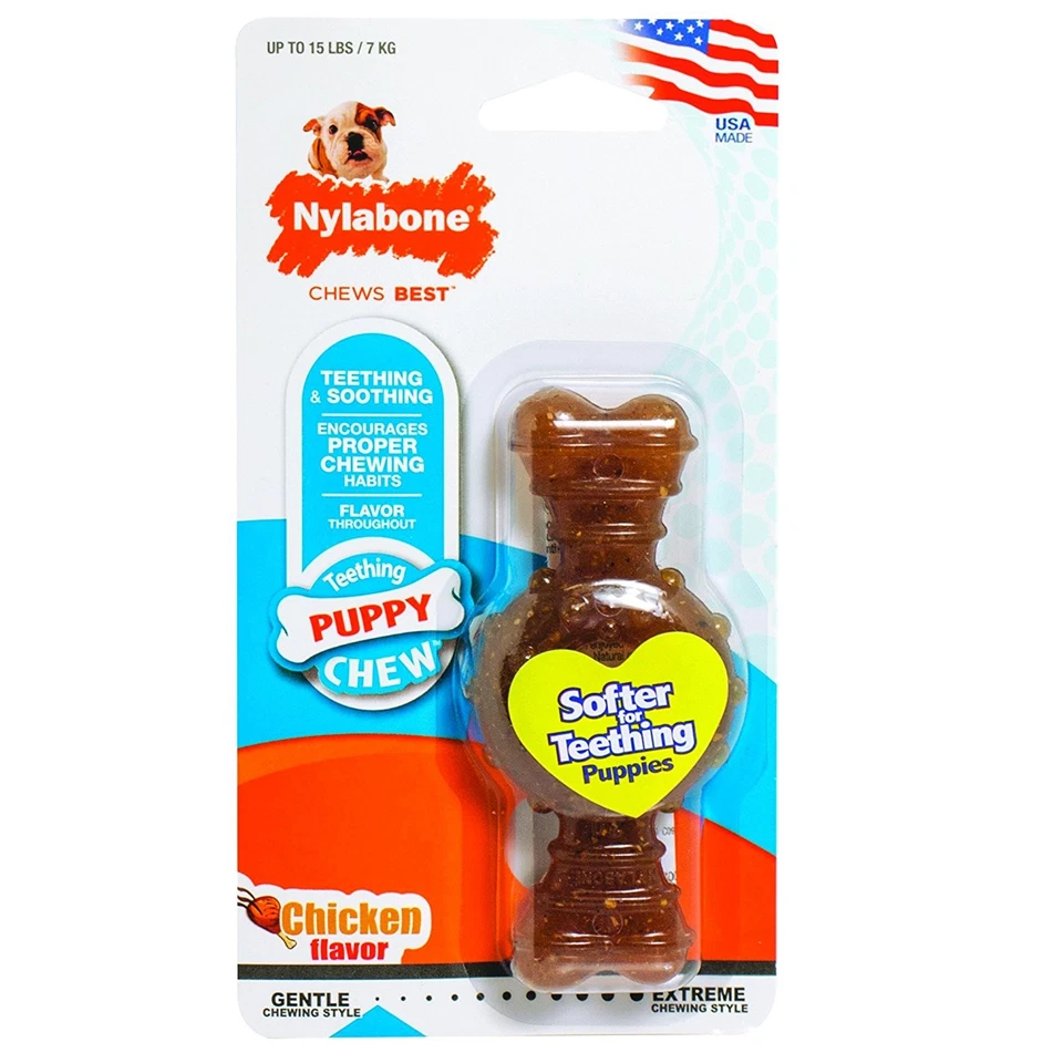 Nylabone Puppy Ring Bone  Chicken Flavor Petite  Soft Chew Toy for Dogs - Image 1 of 1
