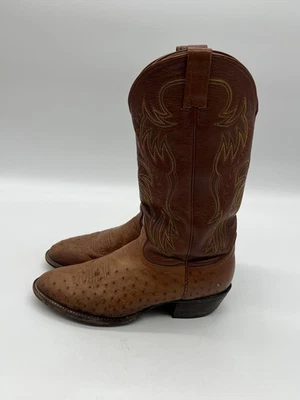 Botas vaqueras occidentales exóticas marrones vintage Nocona para hombre talla 9D. Foto 1 de 4
