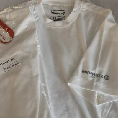 2 MERRELL Opti-Wick T Shirt White Size Mens XS UPF 20+ NWT Set Of 2 Shirts New - Image 1 of 4