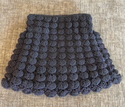 VERY OLD BLUE / BLACK HAND CROCHETED PURSE AND ATTACHED CHANGE PURSE NO HANDLE - Image 1 of 4