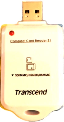 Transcend TS-RDS1 Compact Memory Card Reader S1 for SDHC & Secore Digital (SD) - Image 1 of 3