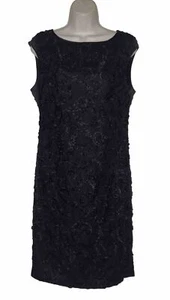 Jessica Howard 10P Dress Sleeveless Floral Embroidered Blue Lined - Picture 1 of 8
