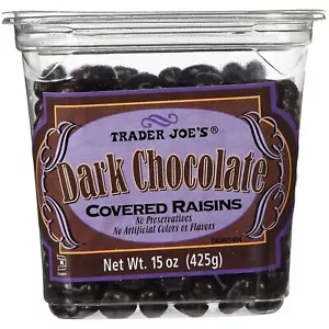 Trader Joe's Dark Chocolate Covered Raisins 15 oz NEW - Picture 1 of 2