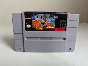 Original 1991 Populous SNES Video Game Cartridge Super Nintendo - Picture 1 of 4