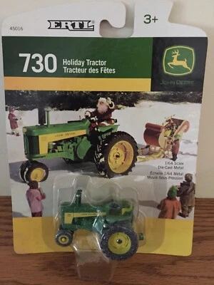 John Deere 730 Diesel Tractor Holiday Snowy Tractor Rare 1/64 Scale NIP by Ertl - Image 1 of 4
