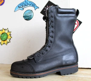 SERVUS M6004 Structural Firefighting Black Leather Boots. Size 9 M USA Made 3/97 - Picture 1 of 14