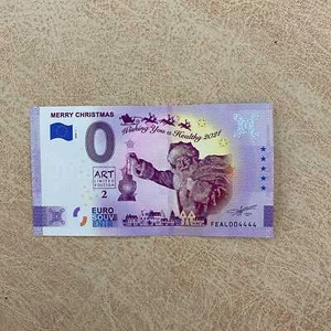 Banconota ricordo euro Buon Natale Malta numero di serie FEAL 004444 - Foto 1 di 2