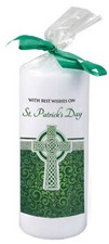 St Patricks Day Gift Candle Ribbon Celtic Cross St Patricks Celebration Gift