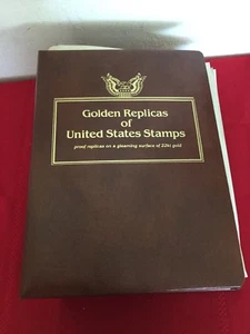 76 Golden Replicas of US Stamps from Postal Commemorative Society 22k Gold FDC - Picture 1 of 10