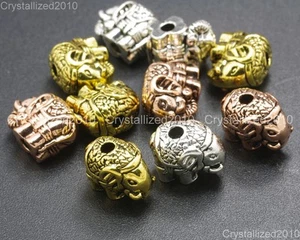 Solid Metal Elephant Bracelet Necklace Connector Charm Beads Tibetan Silver Gold - Picture 1 of 11