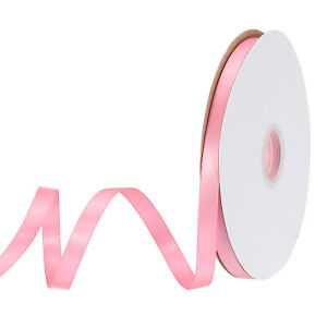 3/8" 50 Yard Double Faced Solid Satin Ribbon Polyester Fabric Light Pink