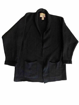 Cárdigan negro grande Crystal-Kobe de lana de cordero mezcla de angora para mujer Foto 1 de 4