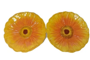 2 - Cracker Barrel Family Traditions Bright Yellow Flower Dessert Bread Plates - Picture 1 of 6