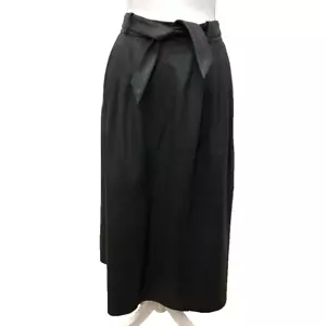 Armani Collezioni Goat Leather Maxi Skirt Womens 14 Black Scandinavian Capsule - Picture 1 of 20