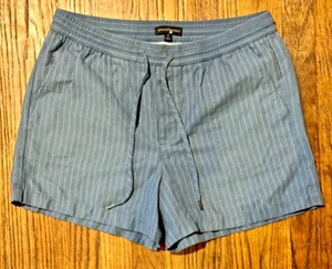 Banana Republic Easy Shorts Women Medium Blue & White Pinstripes Elastic Waist - Bild 1 von 7