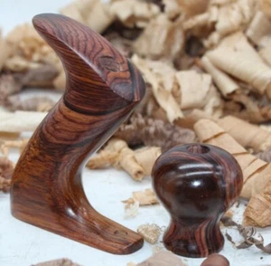 Cocobolo Tote & Knob for Stanley No 4.5, 5, 5.5, 6, 7, 8 Hand Plane w/ Low Knob - Picture 1 of 4