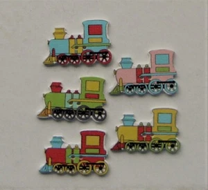 CRAFT-SEWING-SCRAPBOOKING - Asst Wooden 2 Hole Buttons (Planes, Trains & Auto's) - Picture 1 of 16