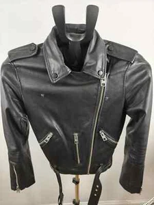 All Saints Women Leather Jacket Biker/Transformer Size UK6 US2 EU34 Excellent! - Picture 1 of 12