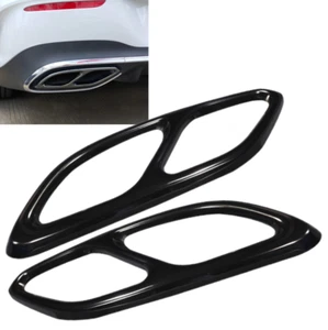 Gloss Black Stainless Exhaust Muffler Tip Cover Fits 20-25 C118 CLA250 CLA200 - Foto 1 di 7