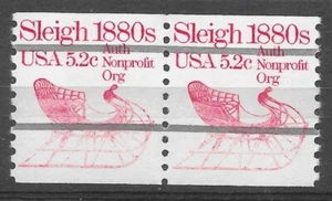 INK-STARVED Bottom Half of Scott #1900a 5.2c PRECANCELED Sleigh Pair, Mint NH - Picture 1 of 1