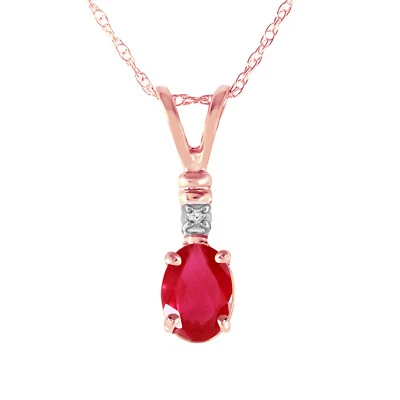 14K. GOLD NECKLACE WITH NATURAL DIAMOND & RUBY - Image 1 of 4