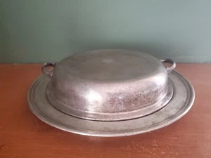 Antique LH Silver Plate Covered Dinner Plate Divided Serveware - Picture 1 of 5