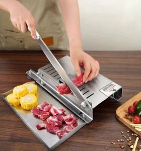 Stainless Steel Manual Meat Slicer Bone Cutter Beef Bone Cutting Machine Chicken - Picture 1 of 10