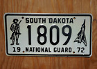 1972 South Dakota NATIONAL GUARD License Plate # 1809