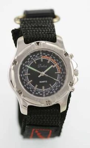 Dalas Mens Watch Silver Stainless Steel Water Resist Black Nylon Battery Quartz - Picture 1 of 3