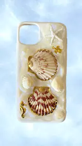 Handmade Seashell Pearl Mosaic Custom Art Mobile Phone Case For Apple/Samsung - Picture 1 of 3