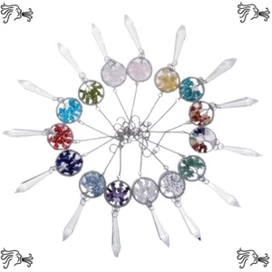 Natural Stone Sun Catcher Crystal Prisms Tree of Life Chakra Feng Shui Healing - Picture 1 of 31