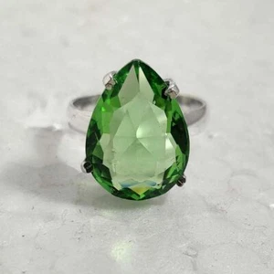 Delicate Peridot Topaz Gemstone 925 Sterling Silver Ring All Size - Picture 1 of 6