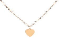 Ensemble chaîne avec pendentif en forme de cœur en acier inoxydable doré rose, 4