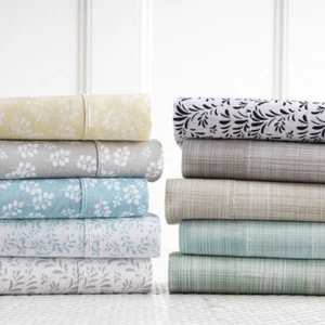 Premium 4 PC Printed and Brushed Bed Sheet Set by Kaycie Gray Home - Picture 1 of 12