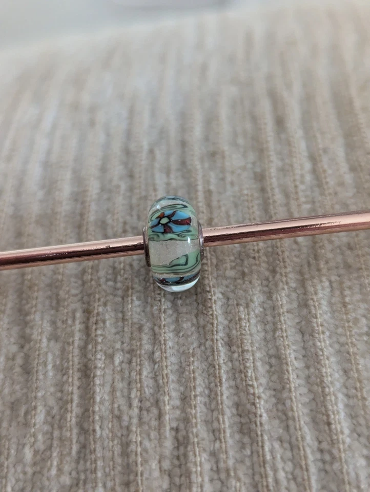 Trollbeads Green with white and red beach balls Glass Bead Brand New Bead - Image 1 of 2