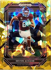 2023 Panini Prizm Draft Picks Gold Ice Exclusive Devon Achane RC #117 Dolphins - Bild 1 von 2