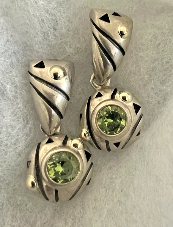 Brincos pendurados peridoto Denver Designer John Atencio SS com ouro 18k - Imagem 1 de 4