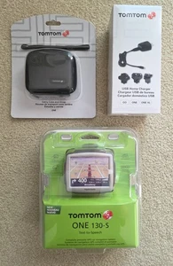 TomTom ONE 130S 3.5-Inch Portable Text-To-Speech GPS Navigator + Charger + Case - Picture 1 of 8