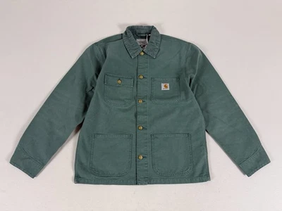 CARHARTT WIP MICHIGAN COAT SILVER PINE STONE CANVAS L NWT - Image 1 of 4
